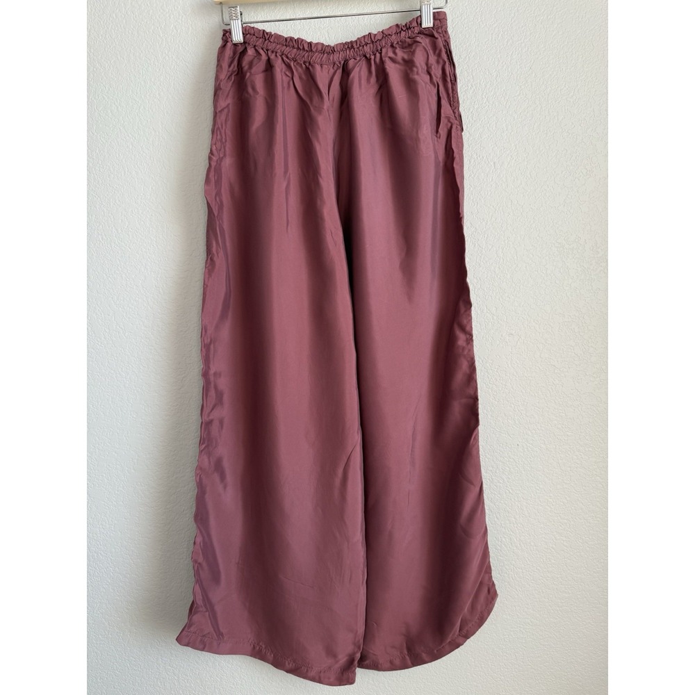 Athleta Calm Cool Pant Women's M Rose Pink Wide Leg Breathable Lightweight Silky - Picture 5 of 11